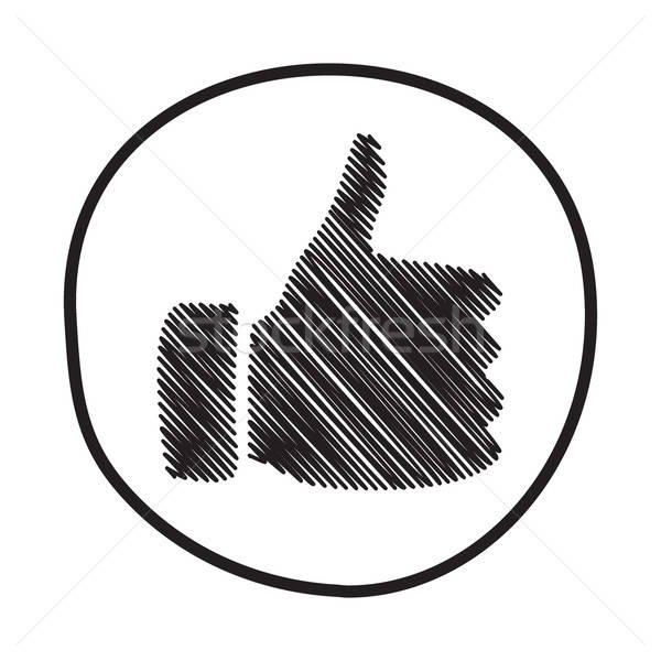 600x600 Doodle Thumbs Up Icon Vector Illustration Pakete