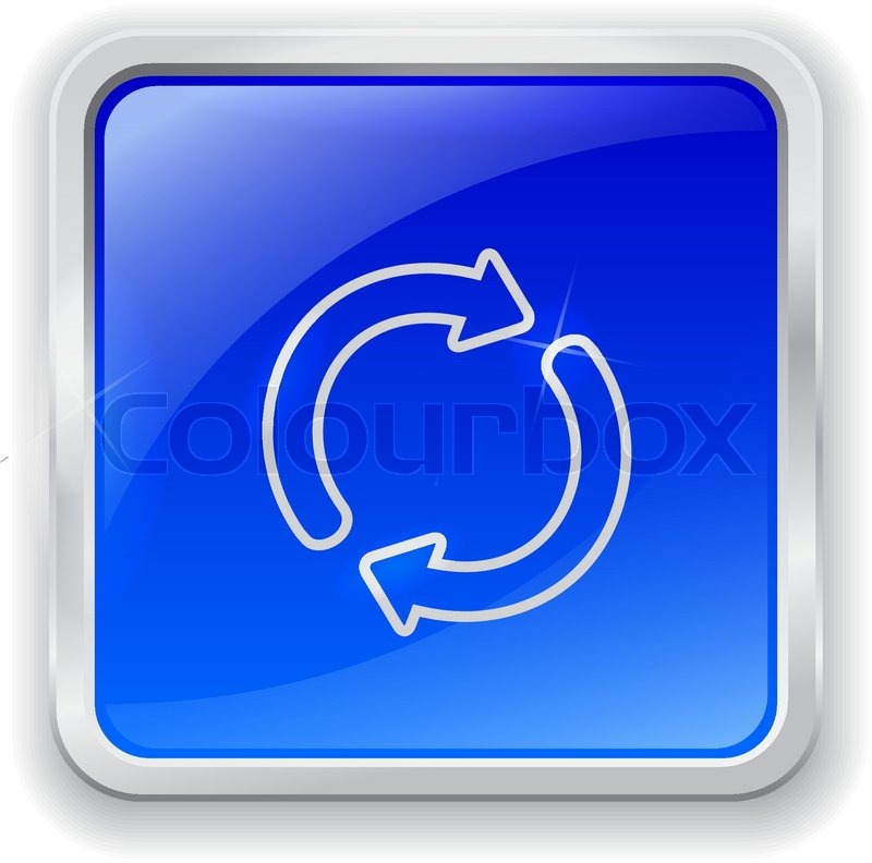 800x792 Update Icon On Blue Button Stock Vector Colourbox