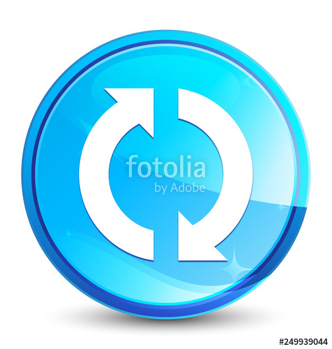 476x500 Update Icon Splash Natural Blue Round Button Stock Image