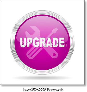 362x382 Upgrade Pink Modern Web Design Glossy Circle Icon, Art Print