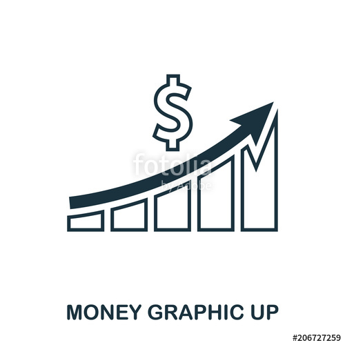 500x500 Money Graphic Up Icon Flat Style Icon Design Ui Illustration