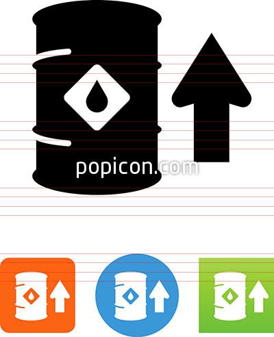 400x492 Vector Oil Barrel With Arrow Going Up Icon