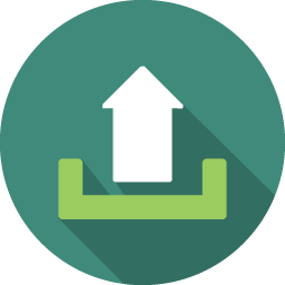 256x256 Arrow Upload Icon Colorful Long Shadow Iconset Graphicloads