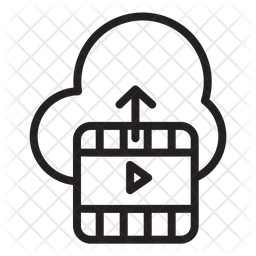 256x256 Upload Video Icon Of Line Style