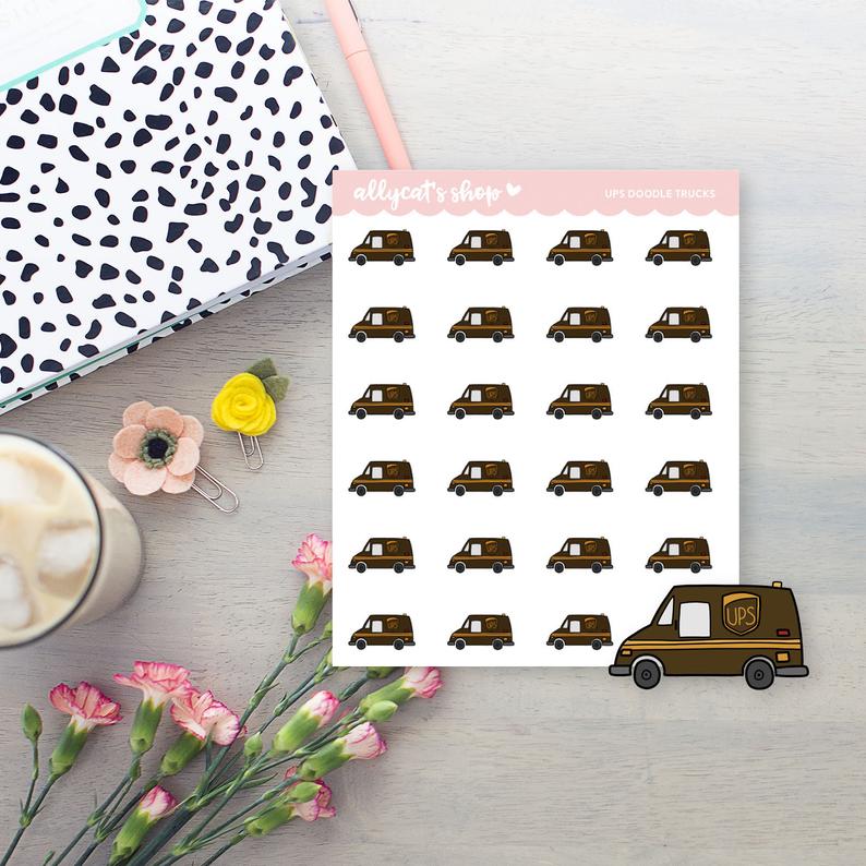 794x794 Ups Delivery Truck Icon Stickers Planner Stickers Etsy