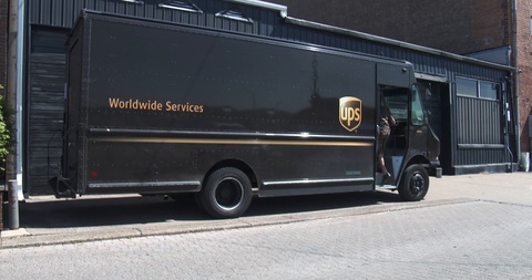 480x253 Ups Truck Driving Away