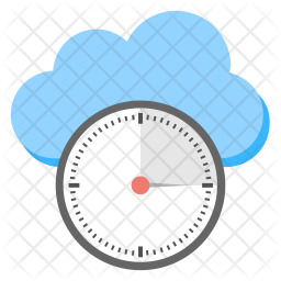 256x256 Cloud Uptime Icon Of Flat Style