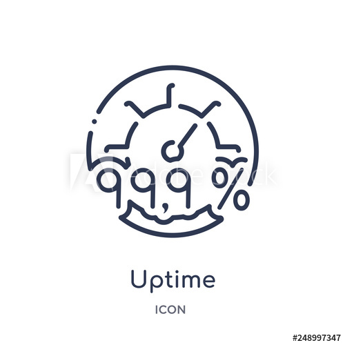500x500 Uptime Icon From Web Hosting Outline Collection Thin Line Uptime