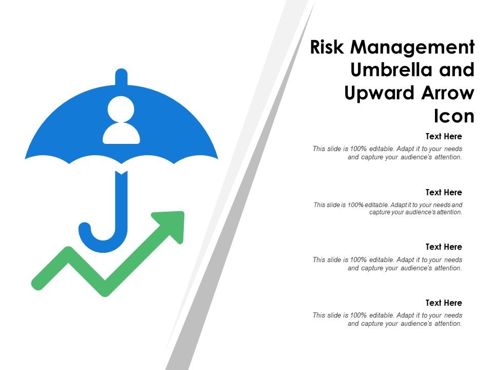 960x720 Risk Management Umbrella And Upward Arrow Icon Template