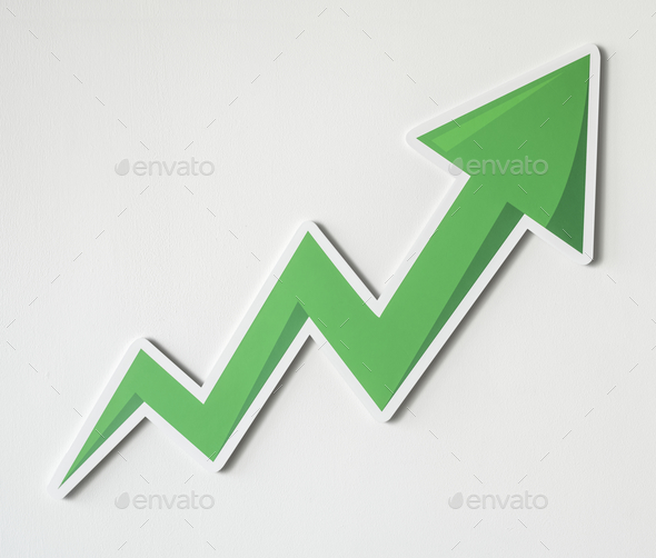 590x502 Growth Up Arrow Icon Isolated Stock Photo