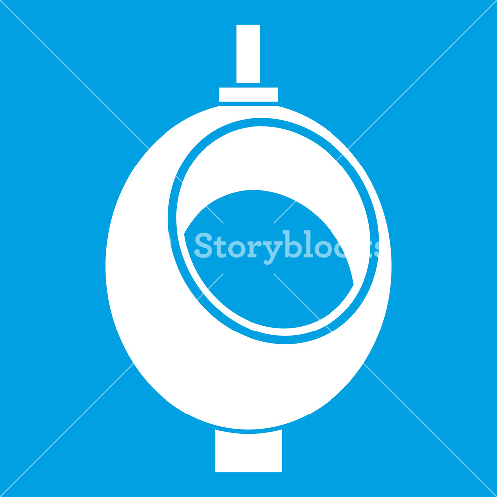 1000x1000 Urinal Or Chamber Pot For Men Icon White Isolated On Blue