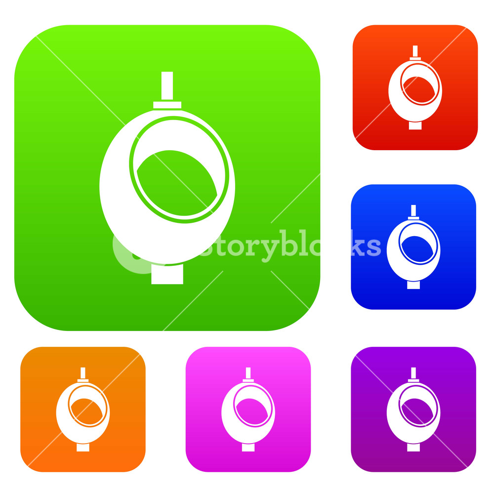 1000x1000 Urinal Or Chamber Pot For Men Set Icon In Different Colors
