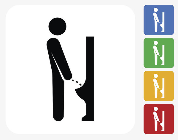 600x473 Peeing Urinal Icon Flat Graphic Design Art Print