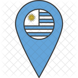 256x256 Uruguay Flag Icon Of Colored Outline Style