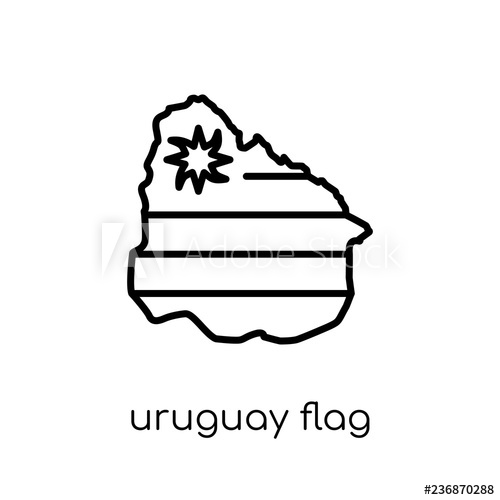 500x500 Uruguay Flag Icon Trendy Modern Flat Linear Vector Uruguay Flag
