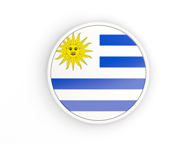 640x480 Round Icon With White Frame Illustration Of Flag Of Uruguay