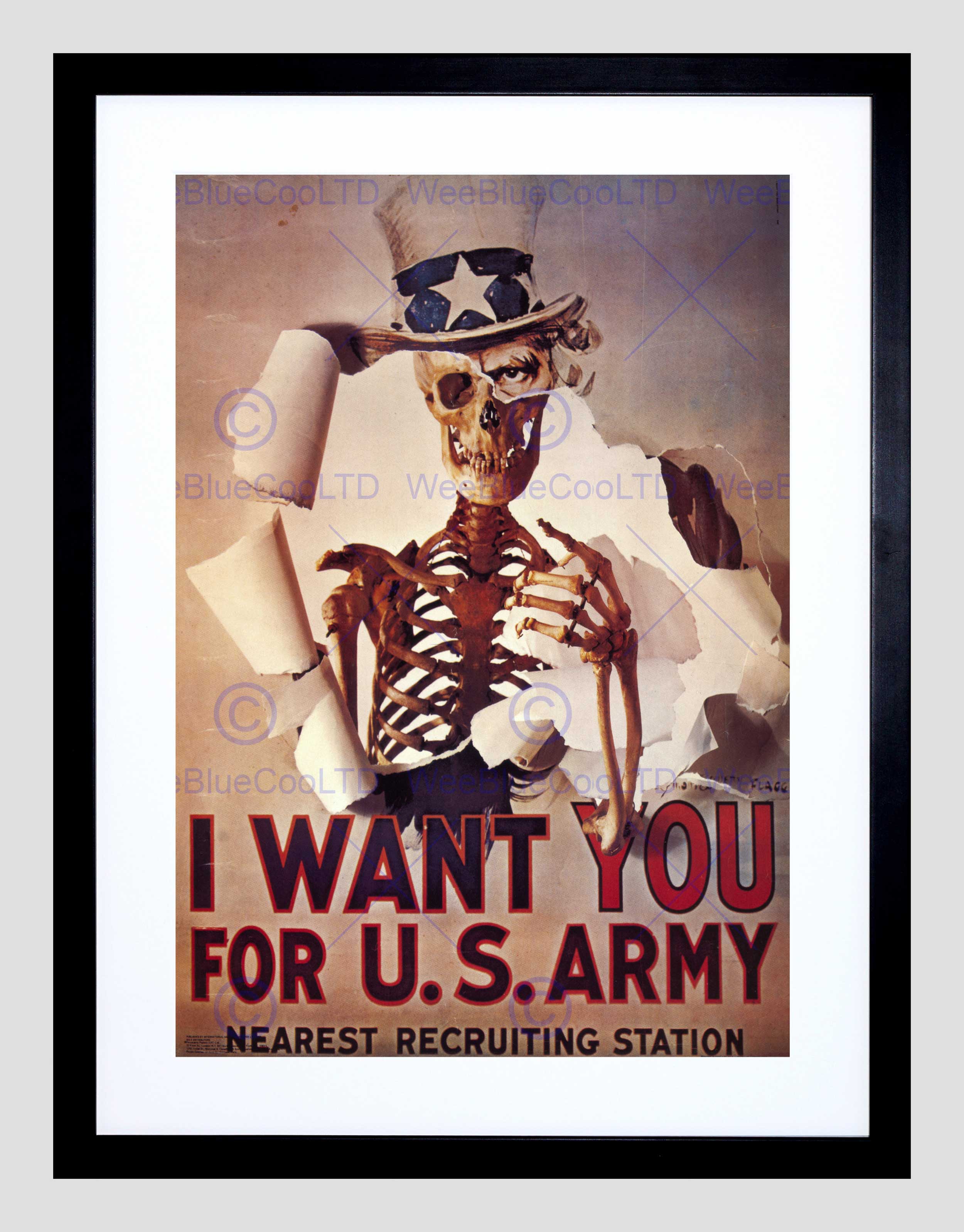 2500x3195 Political Satire Uncle Sam Skull Us Army Uk Icon Framed Art Print