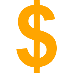 256x256 Orange Us Dollar Icon