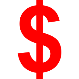 256x256 Red Us Dollar Icon