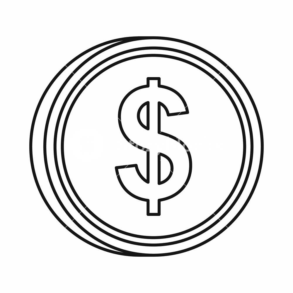 Символ доллара контур