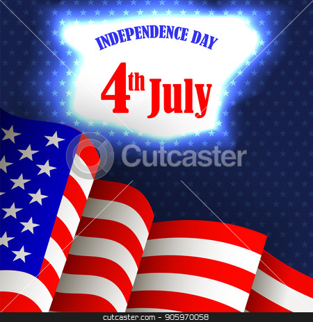 450x464 American Flag Icon On Blue Background Waving Icon Of United