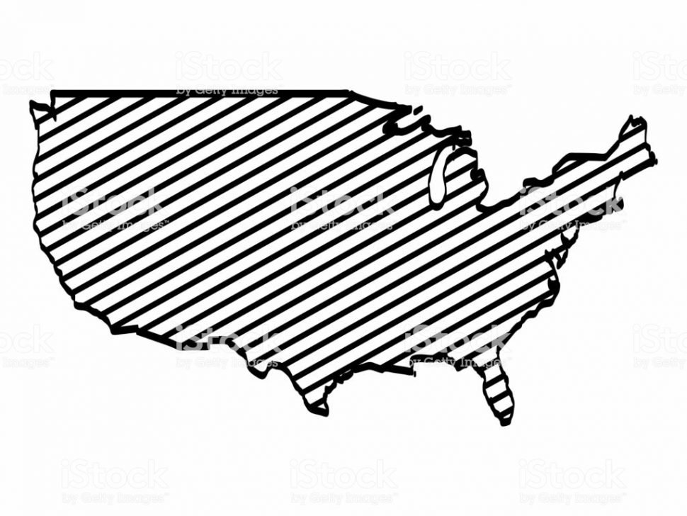 970x728 Printable Unites State Map Outline Graphic Freehand Drawing
