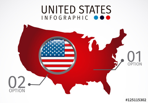 500x348 U S Map Silhouette Element United States Data Infographic