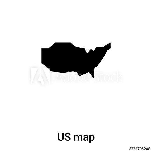 500x500 Us Map Icon Vector Isolated On White Background, Logo Concept