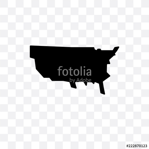 500x500 Us Map Icon Isolated On Transparent Background Simple