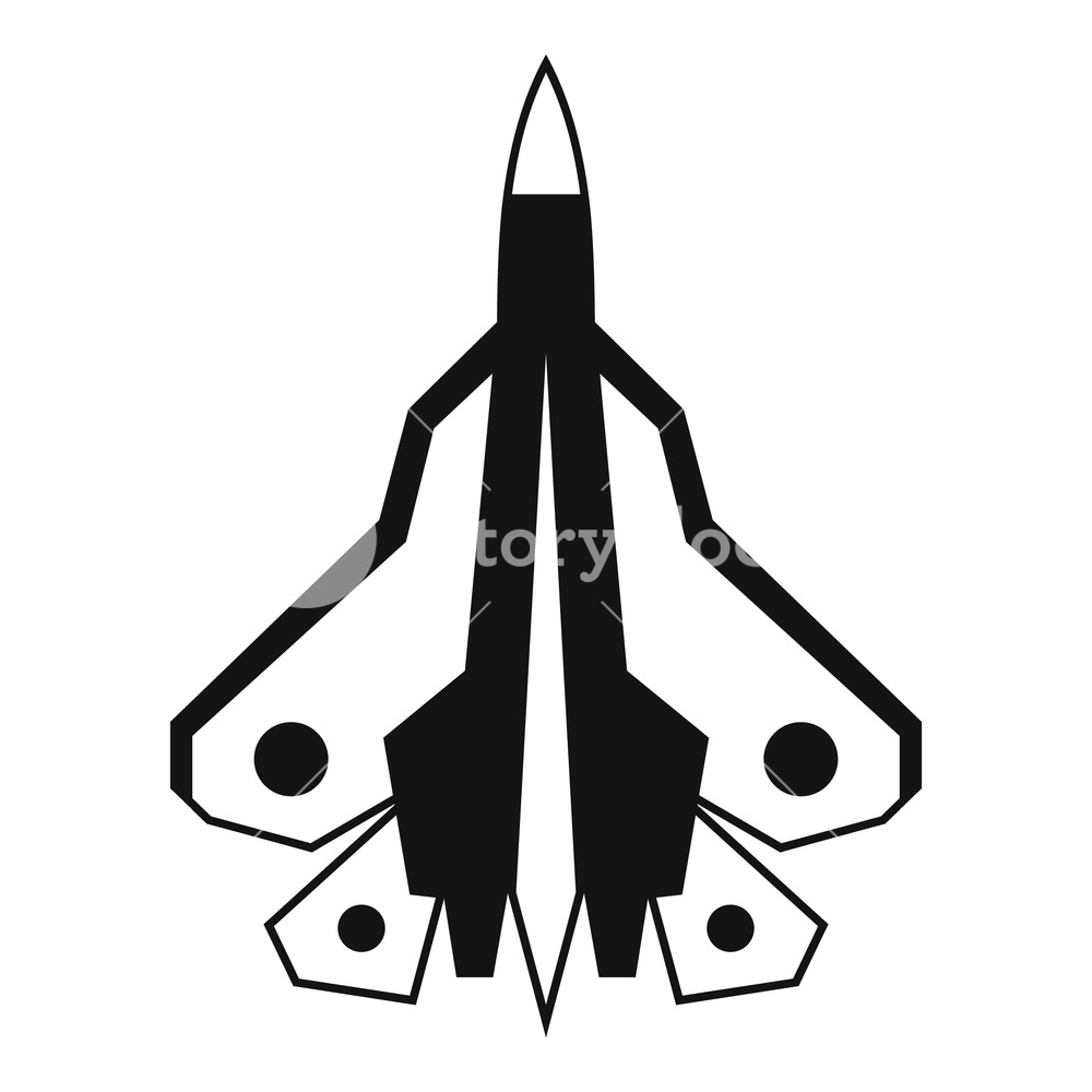 1000x1000 Military Fighter Plane Icon Simple Illustration Of Fighter Plane