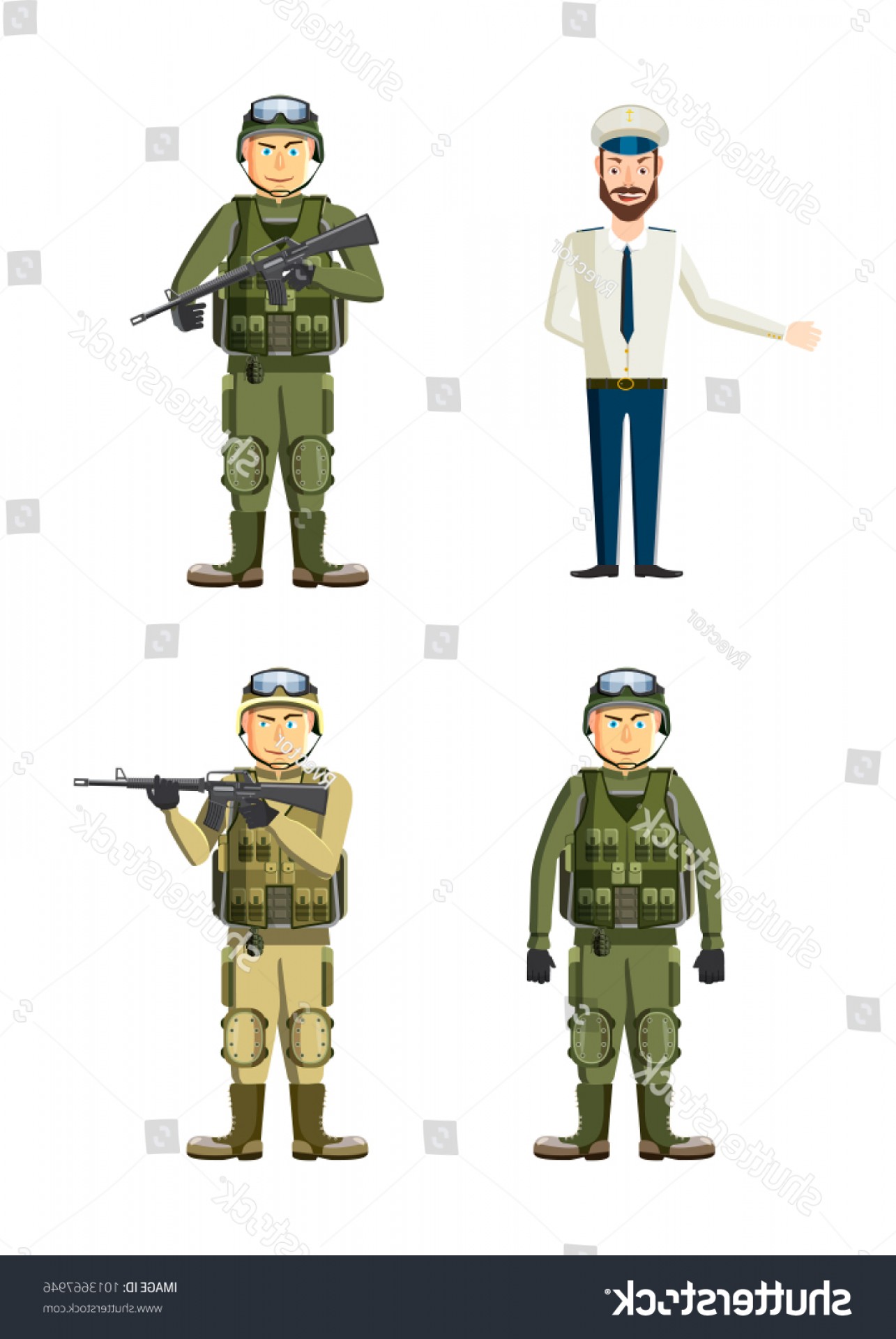 1285x1920 Army Man Icon Set Cartoon Vector Studiogrfx