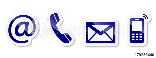 500x187 Contact Us Navy Blue Sticker Icons