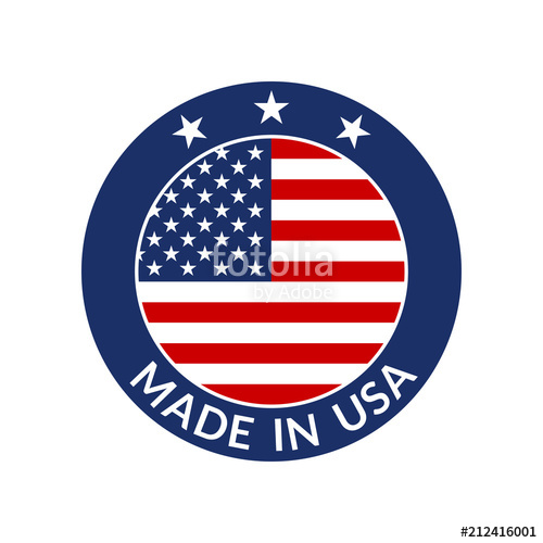500x500 Made In Usa Label Circle Us Icon With American Flag Vector
