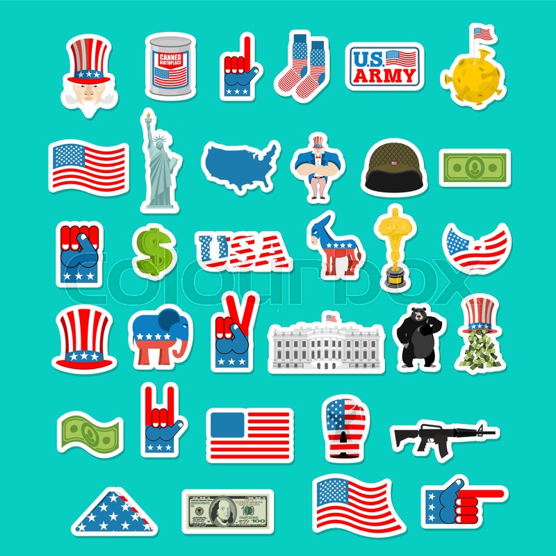 800x800 Usa Icon National Sign Of America Stock Vector Colourbox