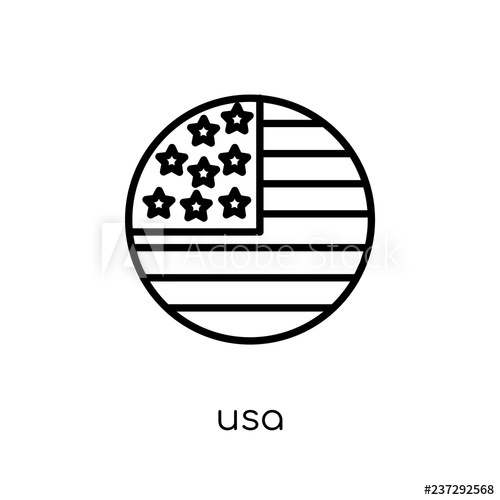 500x500 Usa Icon Trendy Modern Flat Linear Vector Usa Icon On White