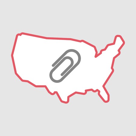 450x450 Illustration Of An Isolated Line Art Usa Map Icon With A Clip