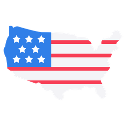 256x256 Usa Map Icon Of Flat Style