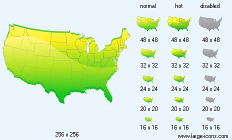 464x280 Usa Map Icon Large Education Icons