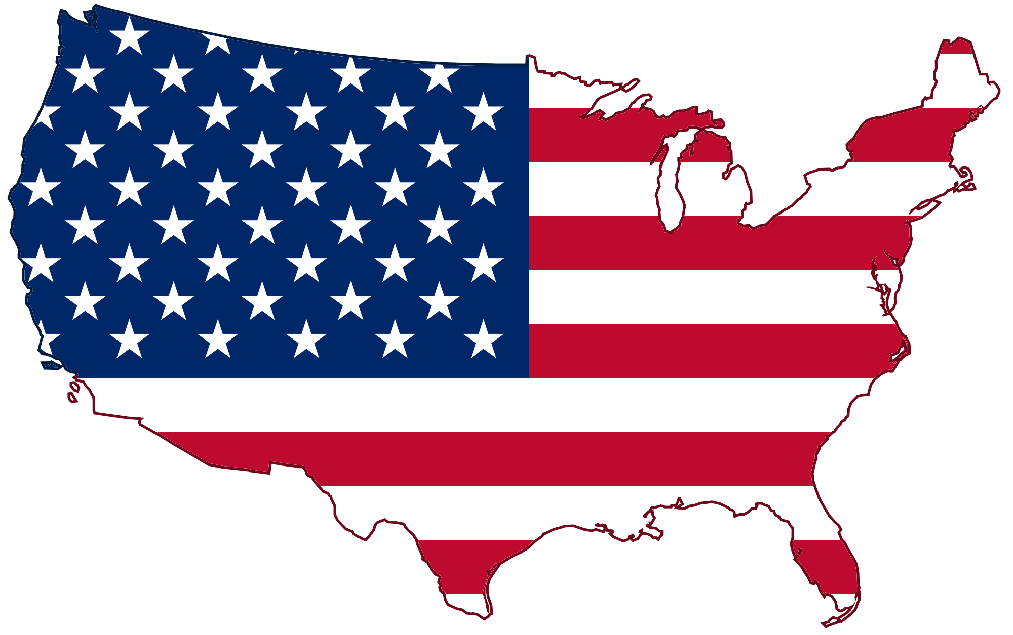 2000x1255 Usa Flag Map Icons Png