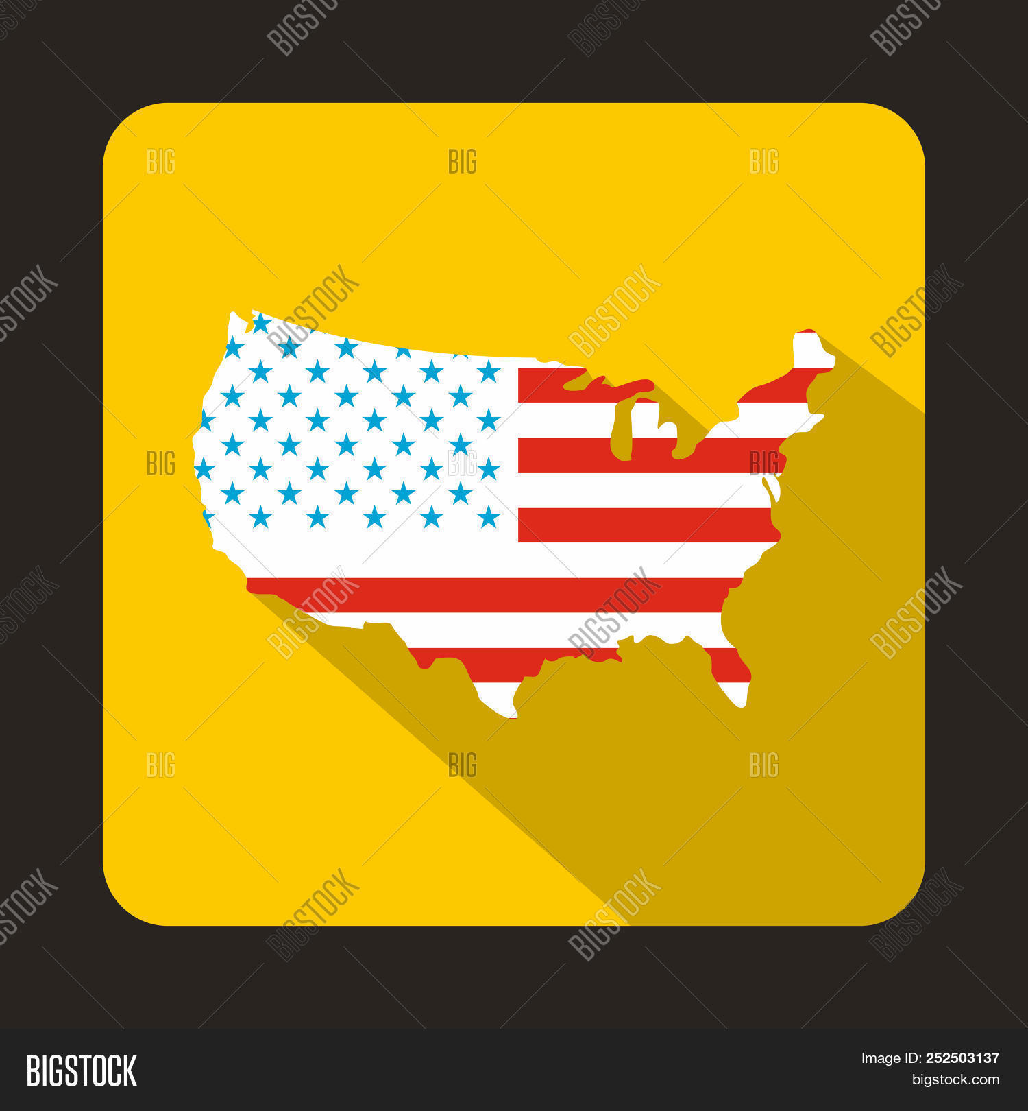 1500x1620 Usa Map Icon In Flat Style With Long Shadow State And Image