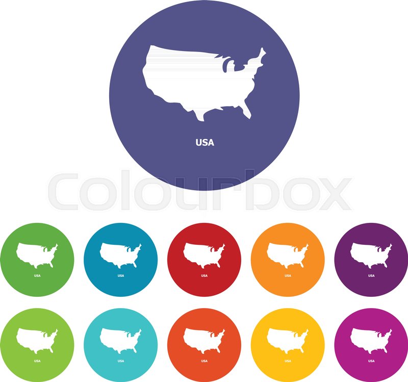 800x749 Usa Map Icon Simple Illustration Of Stock Vector Colourbox
