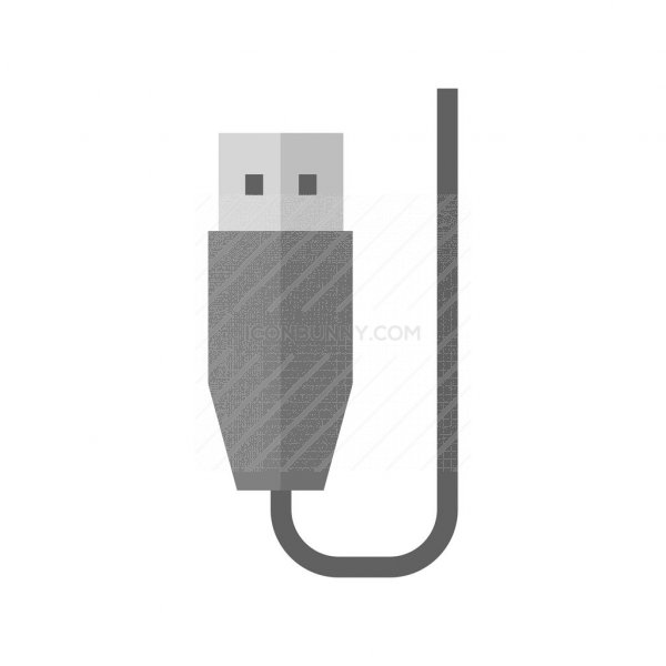 Usb Cable Greyscale Icon 600x600 Usb Cable Greyscale Icon