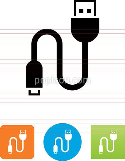 Usb To Micro Usb Cable Icon 400x517 Usb To Micro Usb Cable Icon