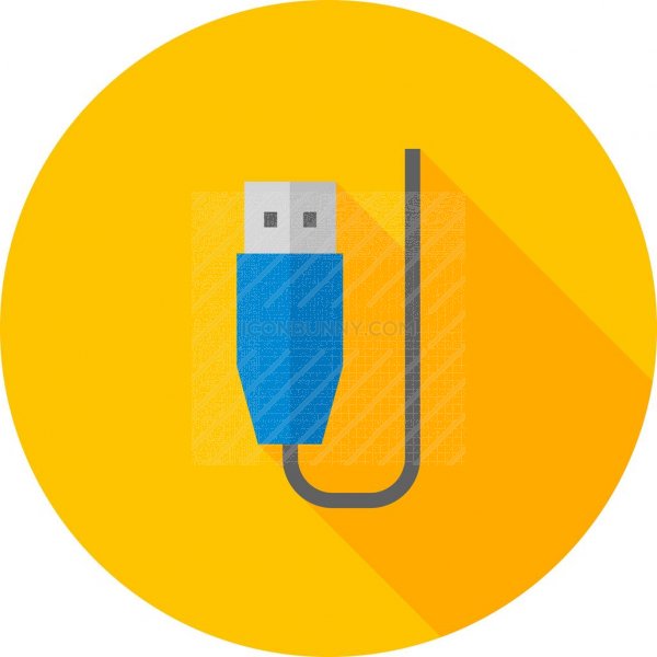 Usb Cable Flat Shadowed Icon 600x600 Usb Cable Flat Shadowed Icon