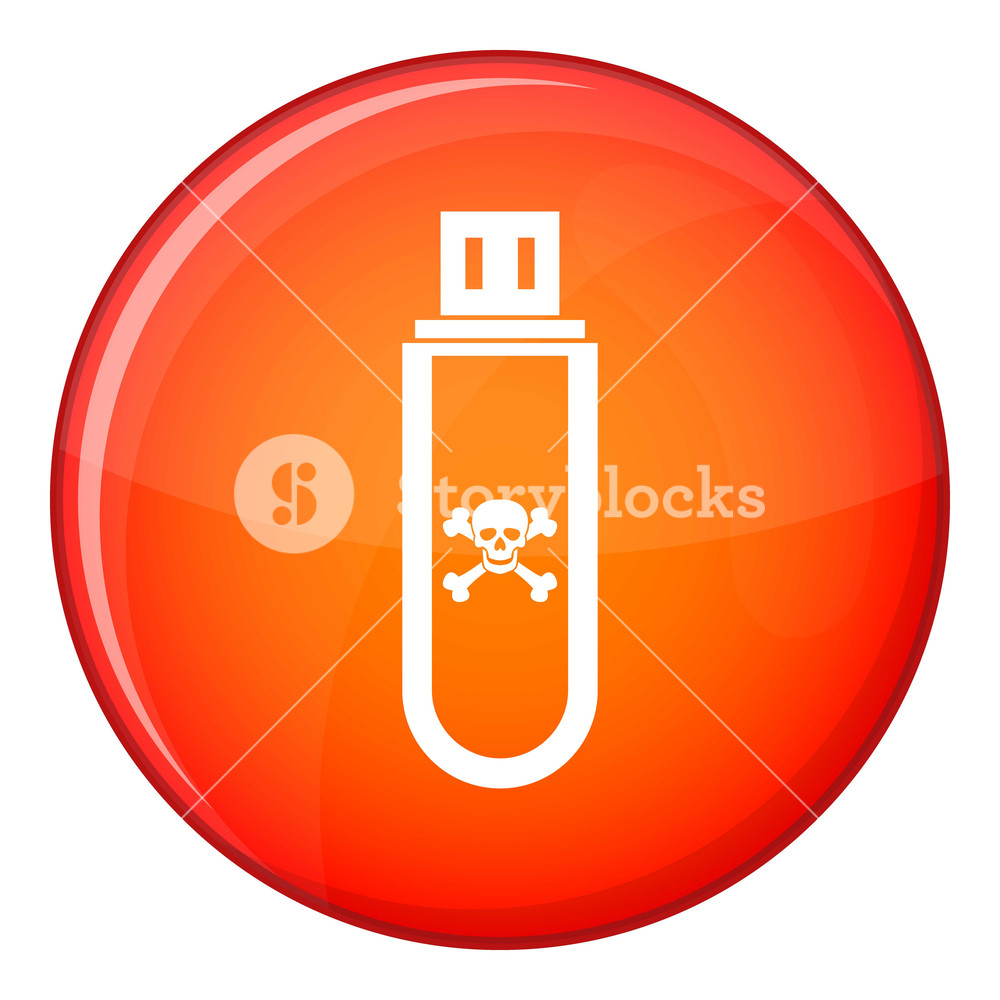 1000x1000 Infected Usb Flash Drive Icon In Red Circle Isolated On White
