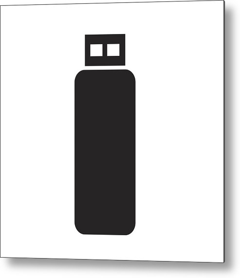 493x572 Usb Flash Drive Icon Vector Illustration Metal Print