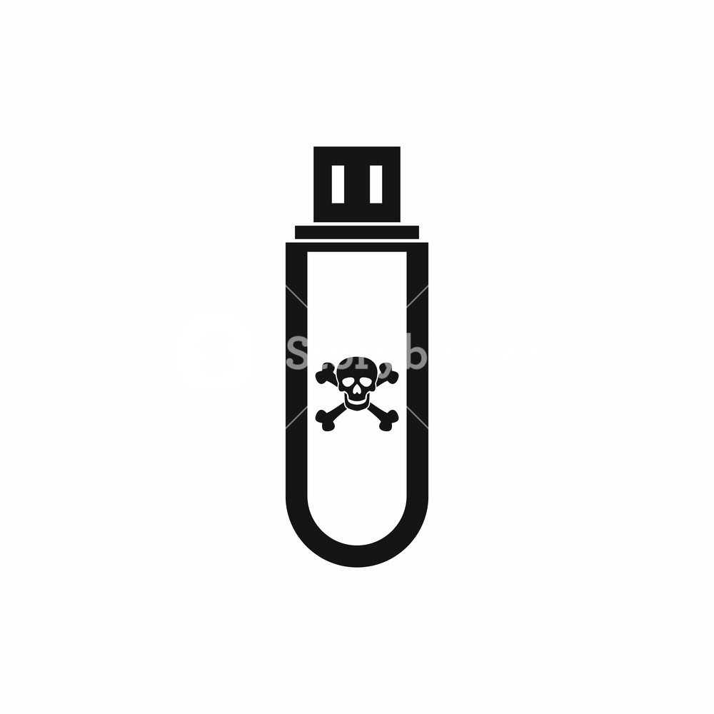 Infected Usb Flash Drive Icon In Simple Style Isolated On White 1000x1000 Infected Usb Flash Drive Icon In Simple Style Isolated On White