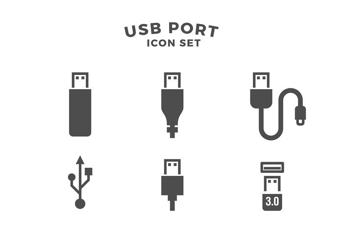 700x490 Usb Port Icon Set Free Vector