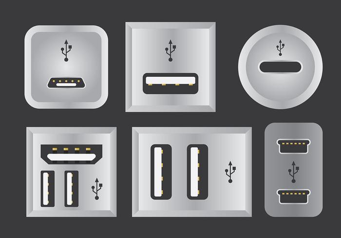 700x490 Usb Port Vector Icons