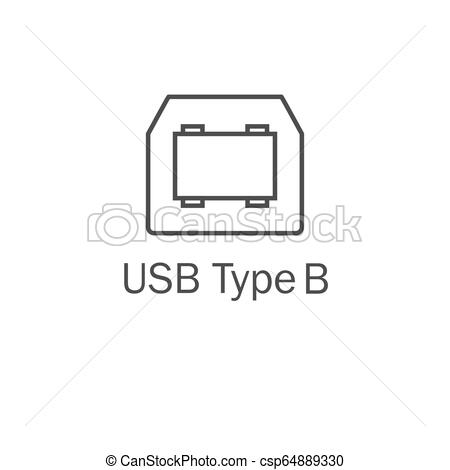 450x470 Usb Port Icon Usb Type B Vector Illustration, Flat Design Usb